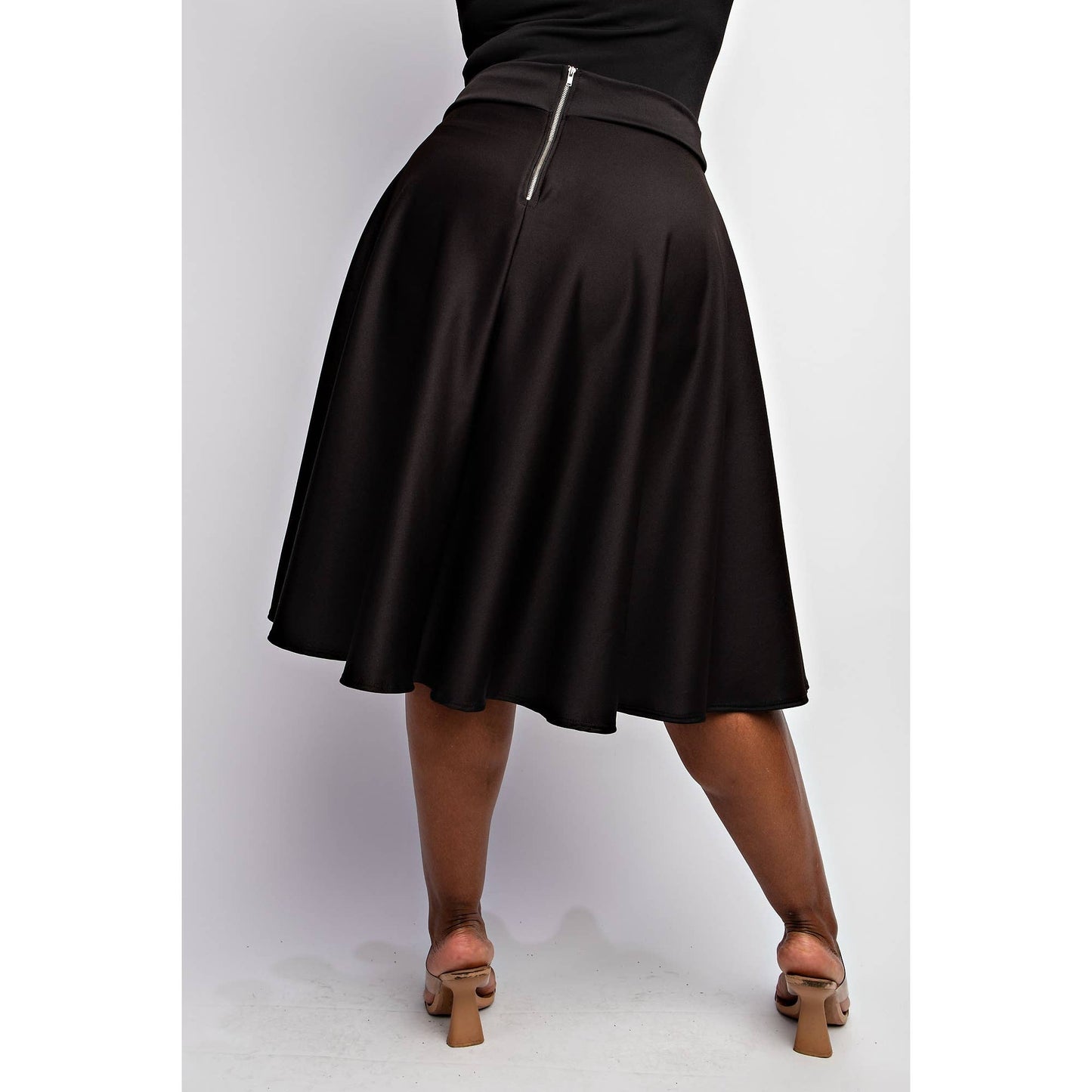 Paula Flare Skirt With Back Zipper