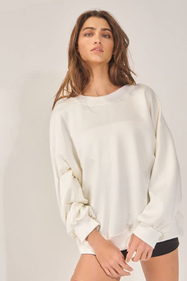 CeCe Bow-Back Oversized Sweatshirt