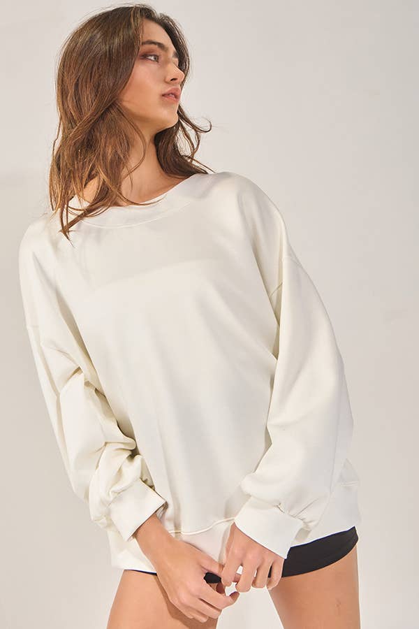 CeCe Bow-Back Oversized Sweatshirt