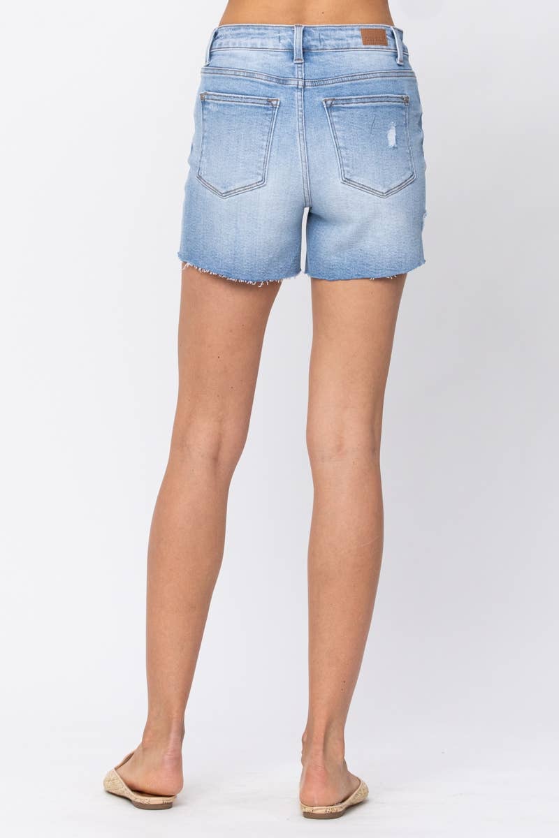 Maria High Waisted Destroyed Shorts