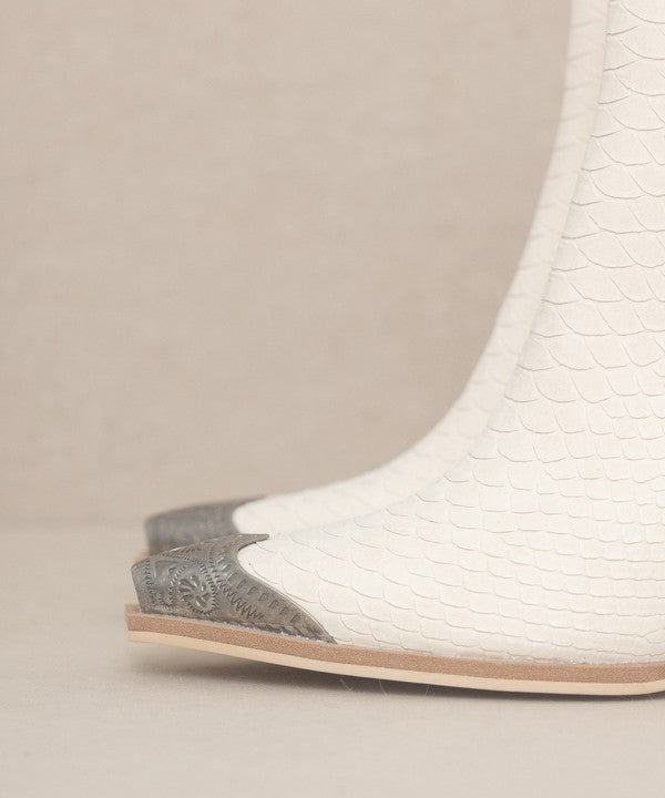 HIGH SOCIETY - Bootie with Etched Metal Toe