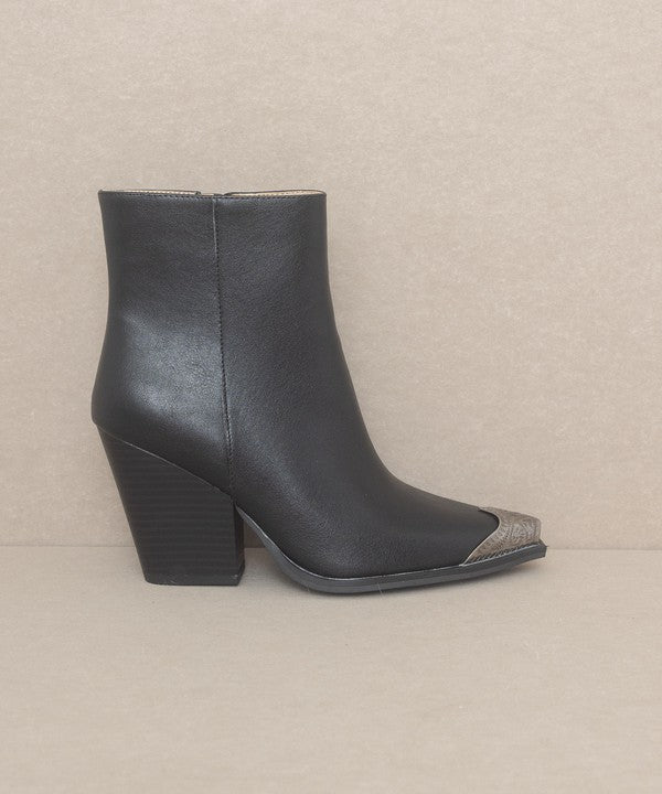 HIGH SOCIETY - Bootie with Etched Metal Toe