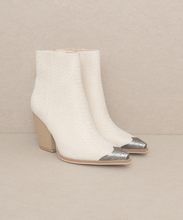 HIGH SOCIETY - Bootie with Etched Metal Toe