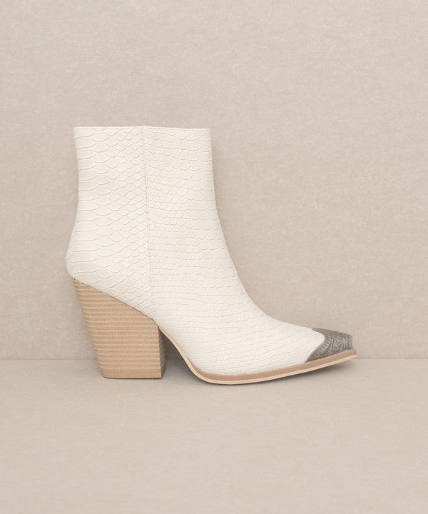 HIGH SOCIETY - Bootie with Etched Metal Toe