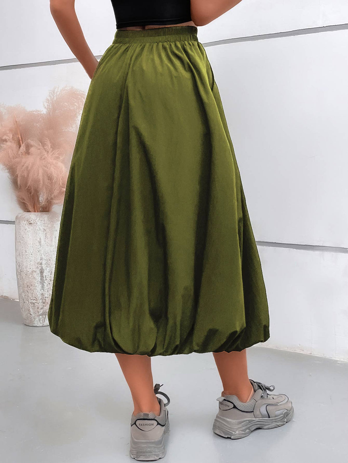 Street Style Balloon Midi Skirt