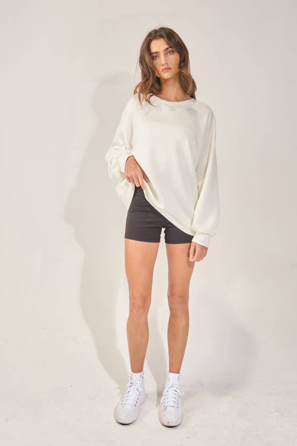 CeCe Bow-Back Oversized Sweatshirt