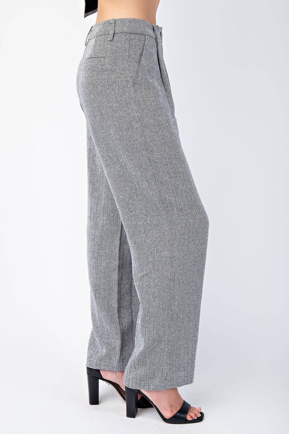 Herringbone Woven Trousers