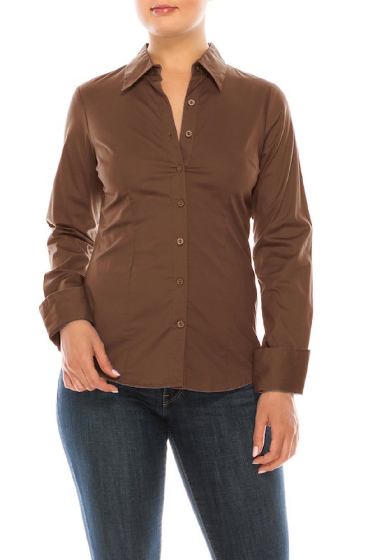 Celine Button Down Blouse by Mimi Apparel