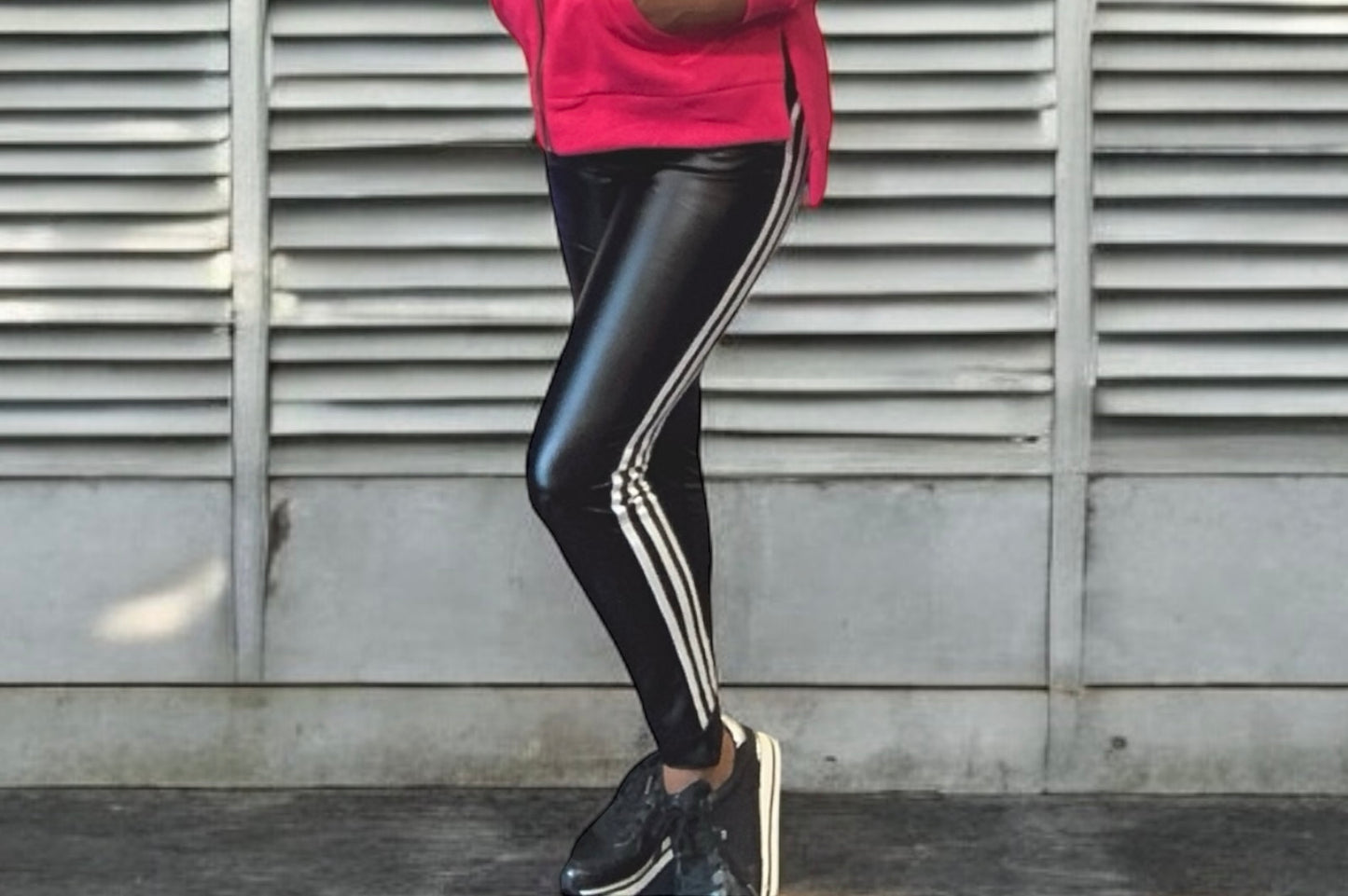 Tommy Vegan Leather tracksuit jogger with strips