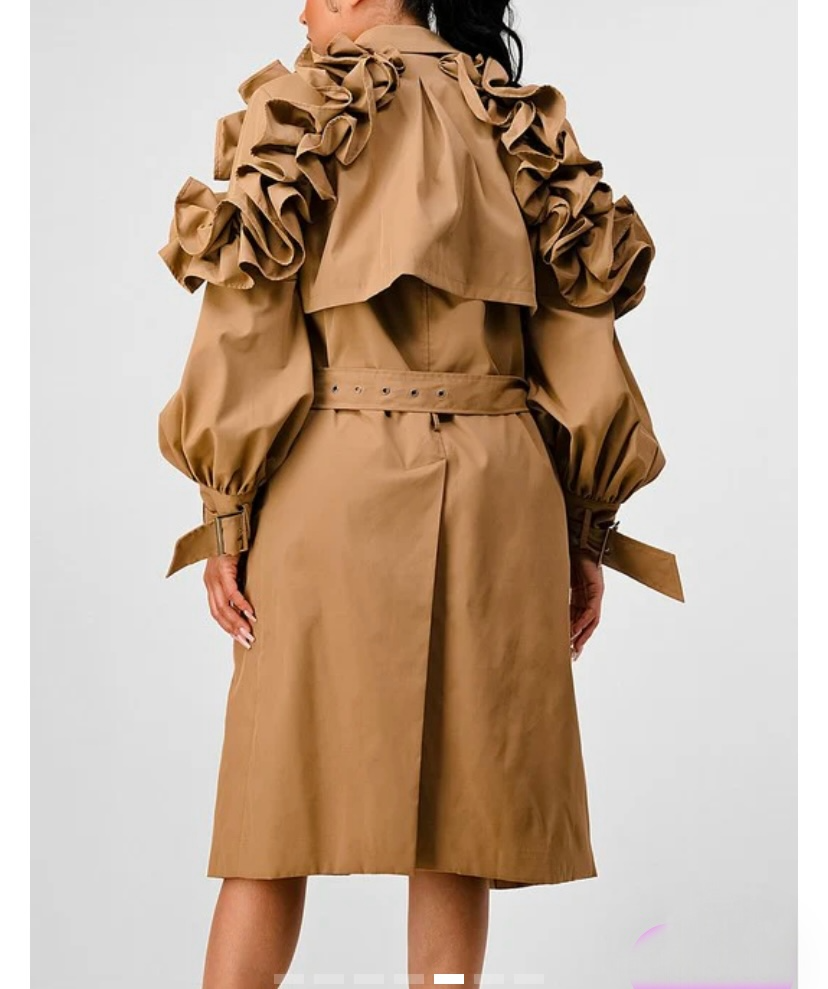 ALIYAH FLORAL SLEEVE TRENCH COAT