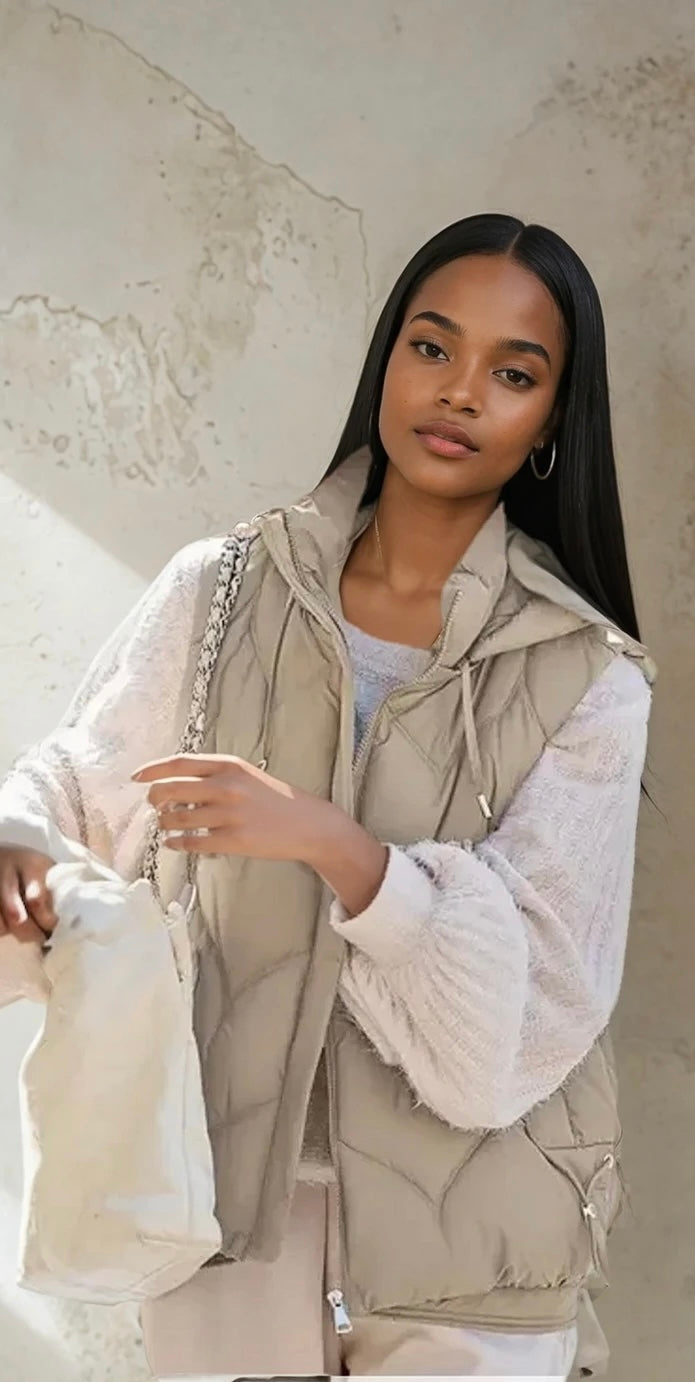 Tasha Puffer vest with Hoodie