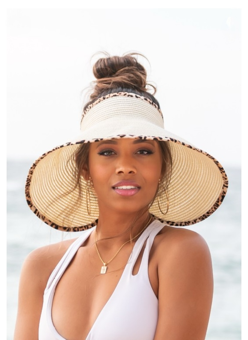 Leopard Trim Foldable Bow Visors