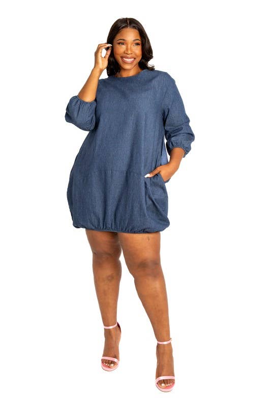 Niesha Washed Bubble Hem Dress