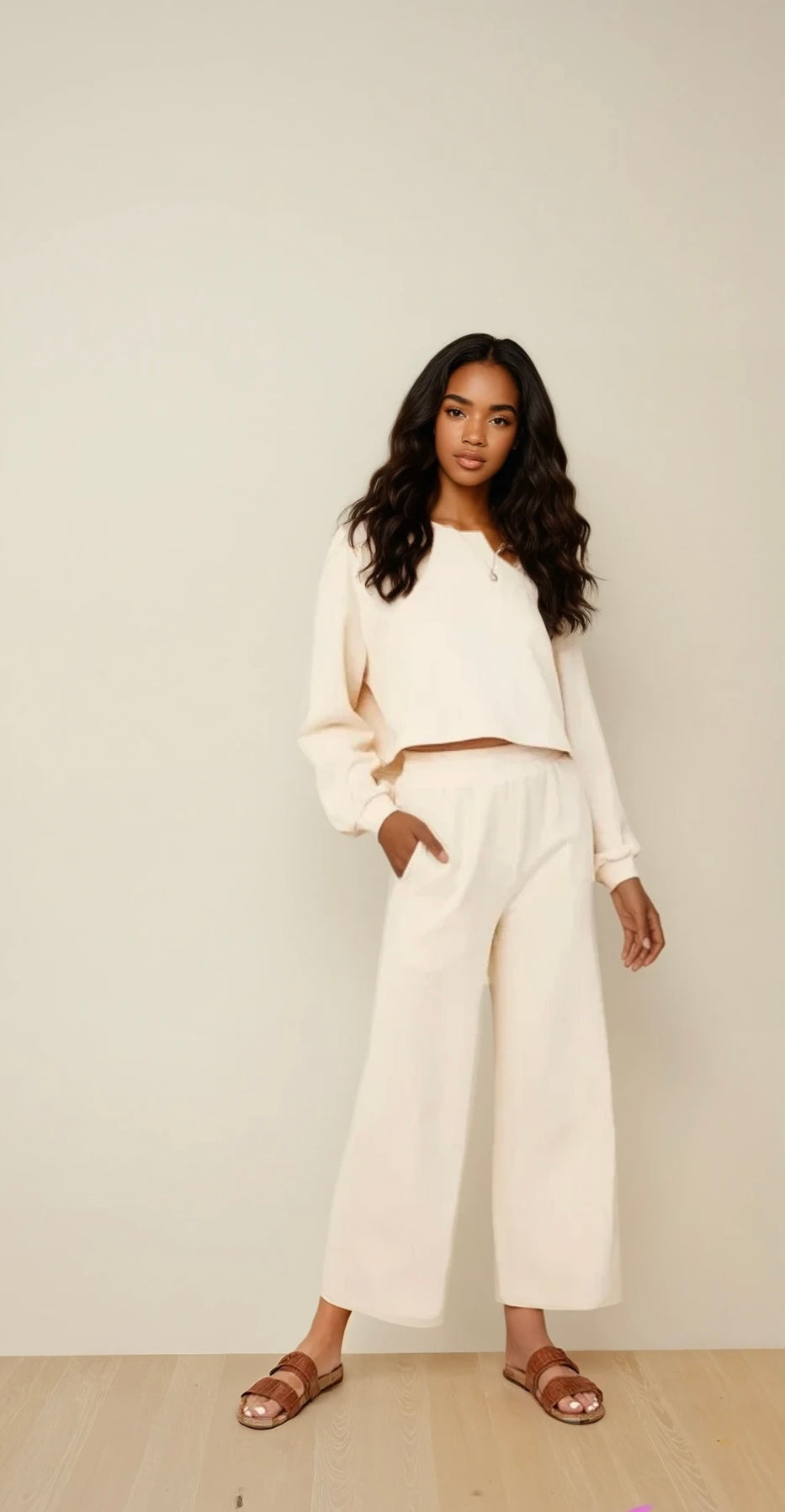 Knit Sweat Top and Pants Athleisure Lounge Sets