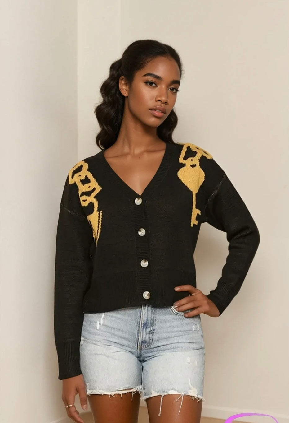 Lock and key cropped cardigan