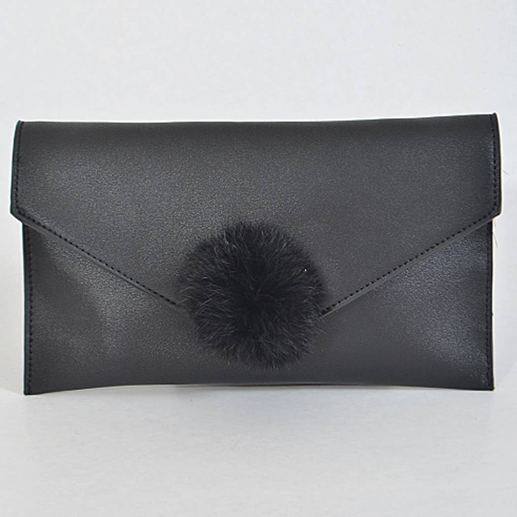 Faux Fur Ball Envelope Inspired Clutch