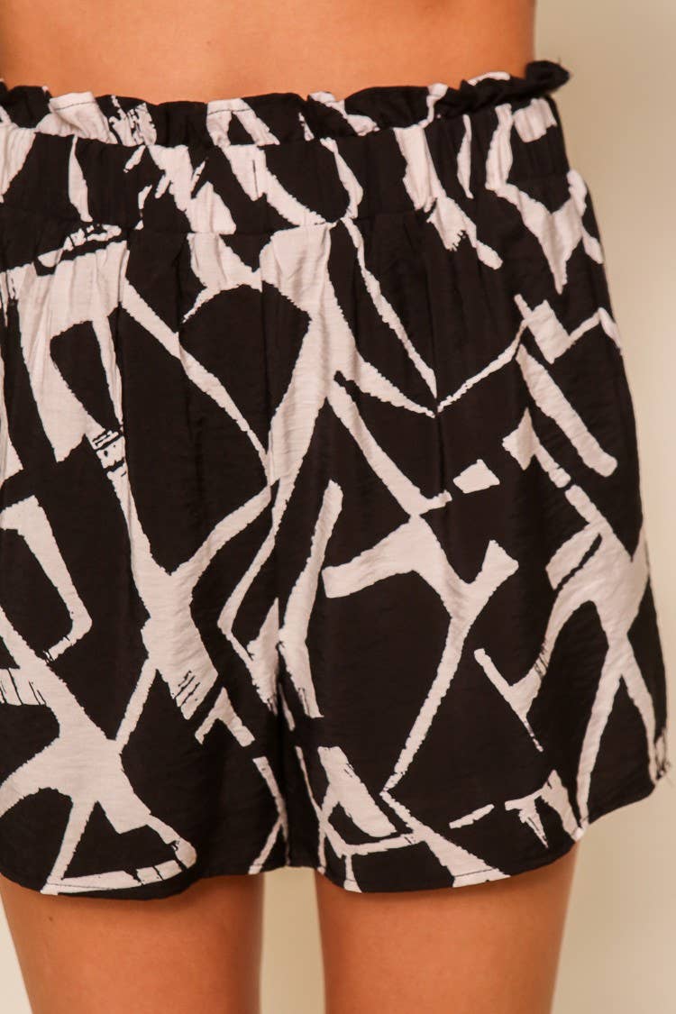 Vibrant Print High Waisted Shorts