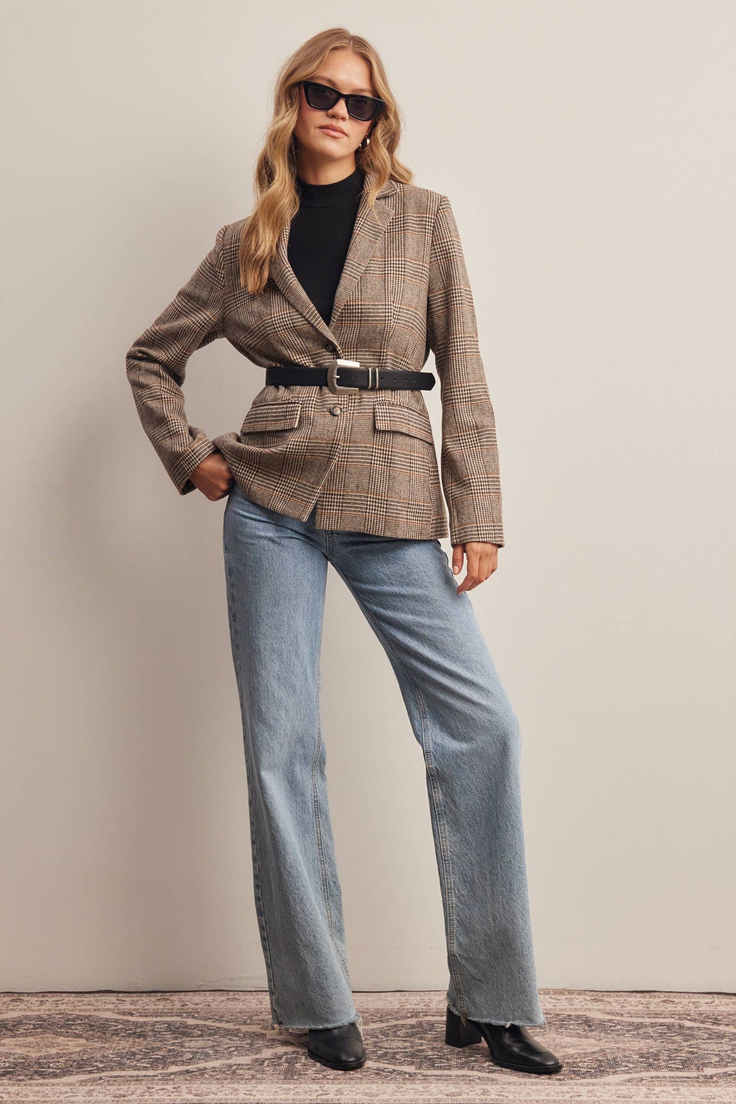Plaid Tailored Blazer by Forte