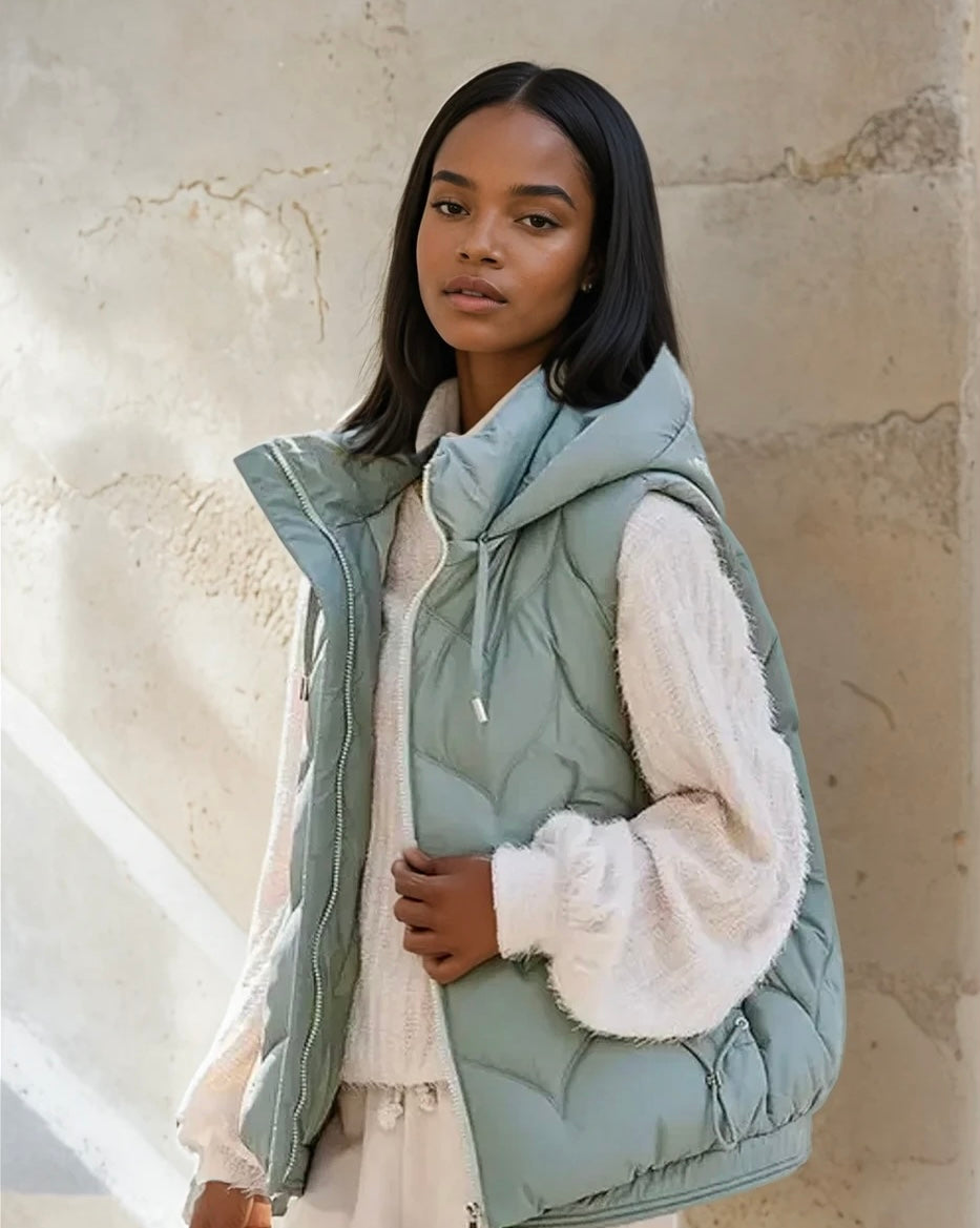 Tasha Puffer vest with Hoodie
