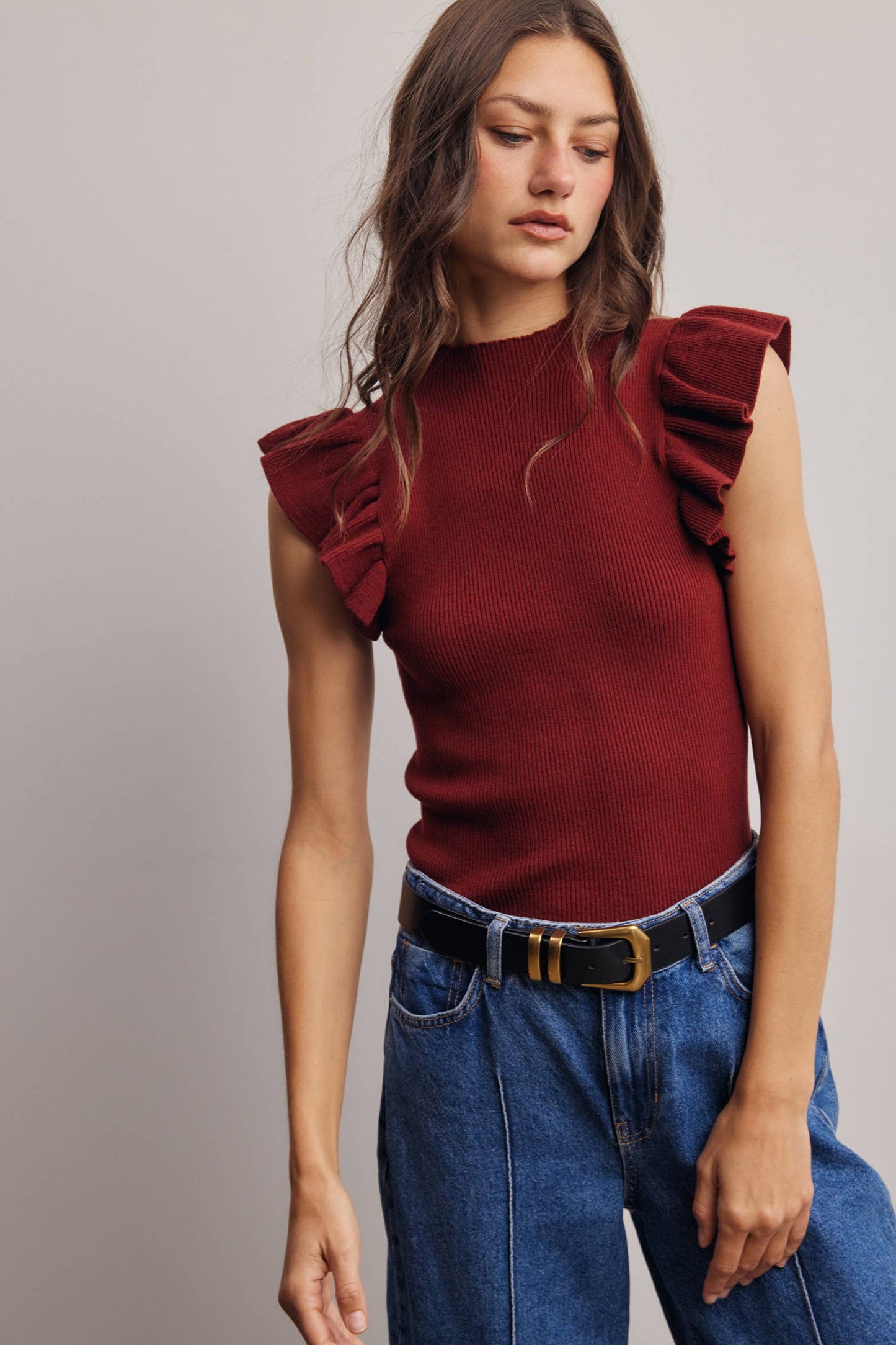 Cameo Ruffle Top By Forte