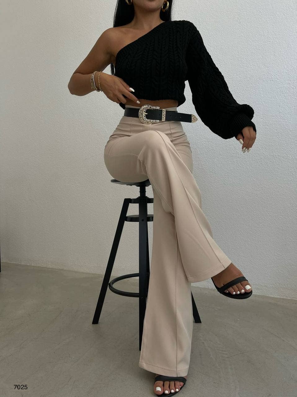 One Shoulder knit Sweater Top