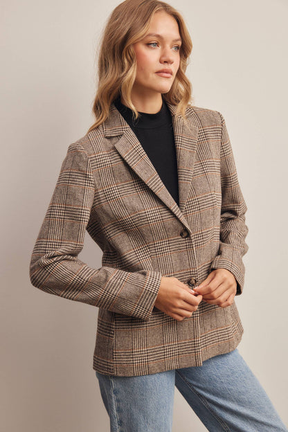 Plaid Tailored Blazer by Forte