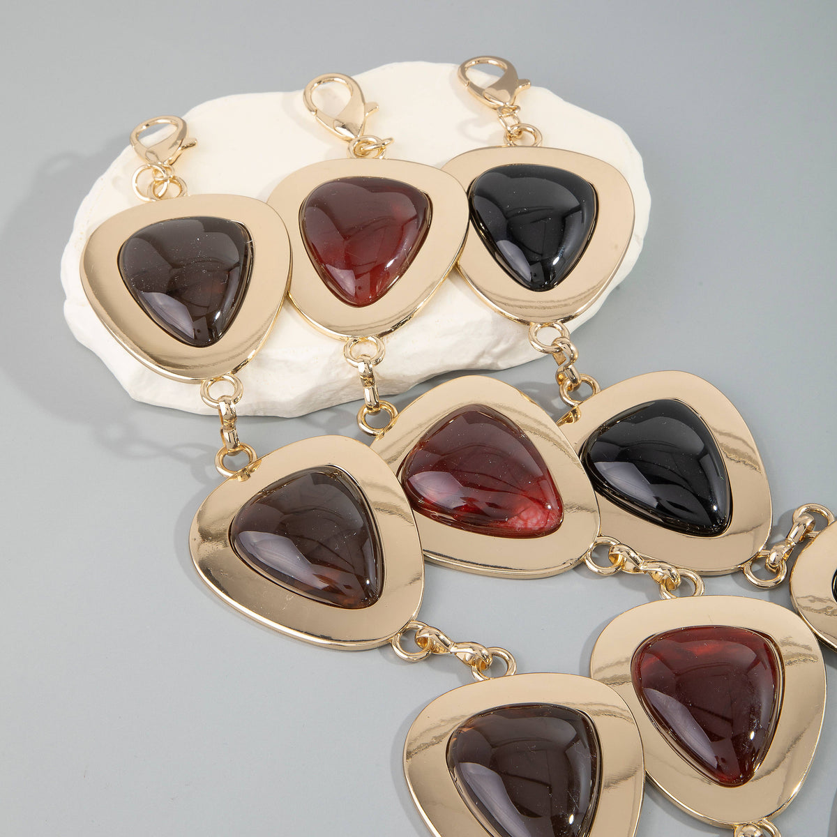 Triangle Resin Stone Link Chain Belt