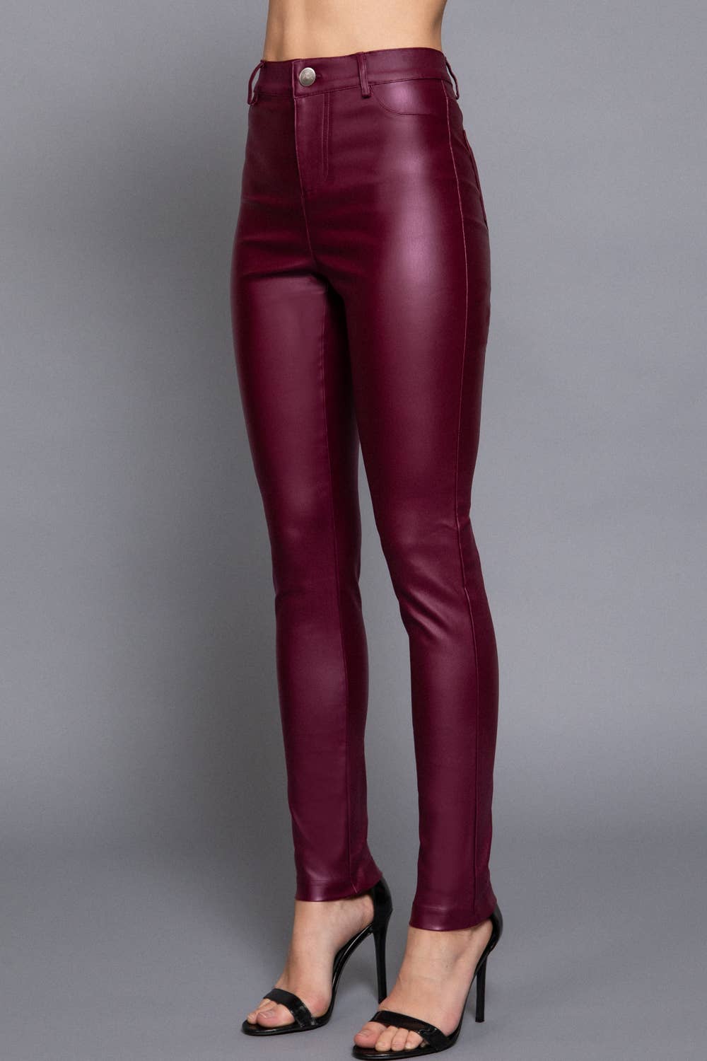 Hailey Faux Leather Coated Long Pants