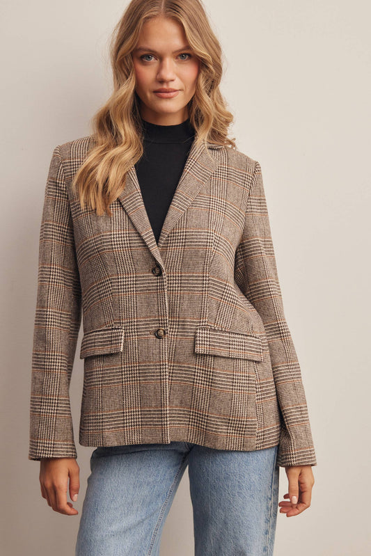 Plaid Tailored Blazer by Forte