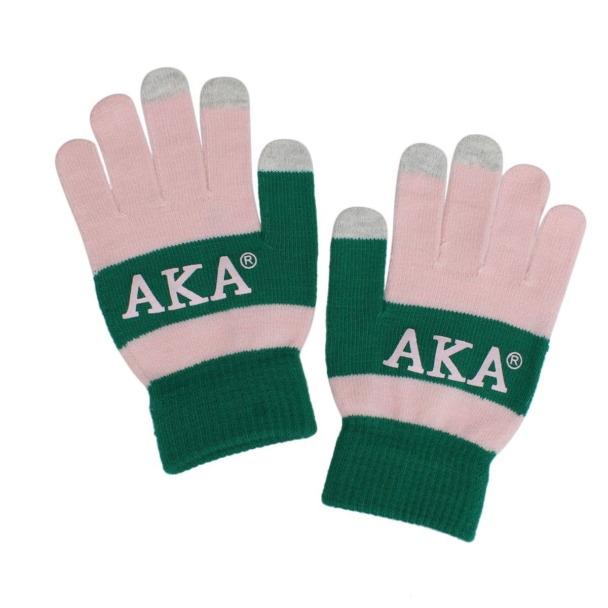 AKA Pink Finger Touch and Grip Knit Winter Gloves