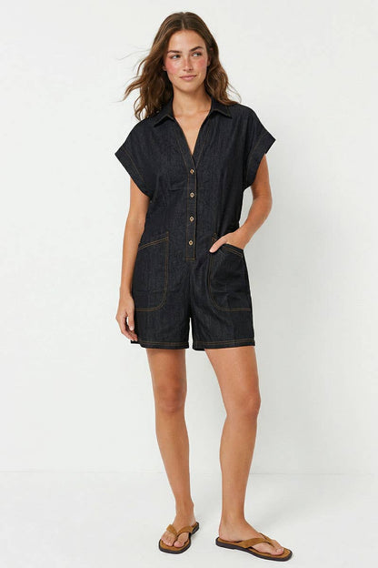 Kerri Relaxed Button Front Romper