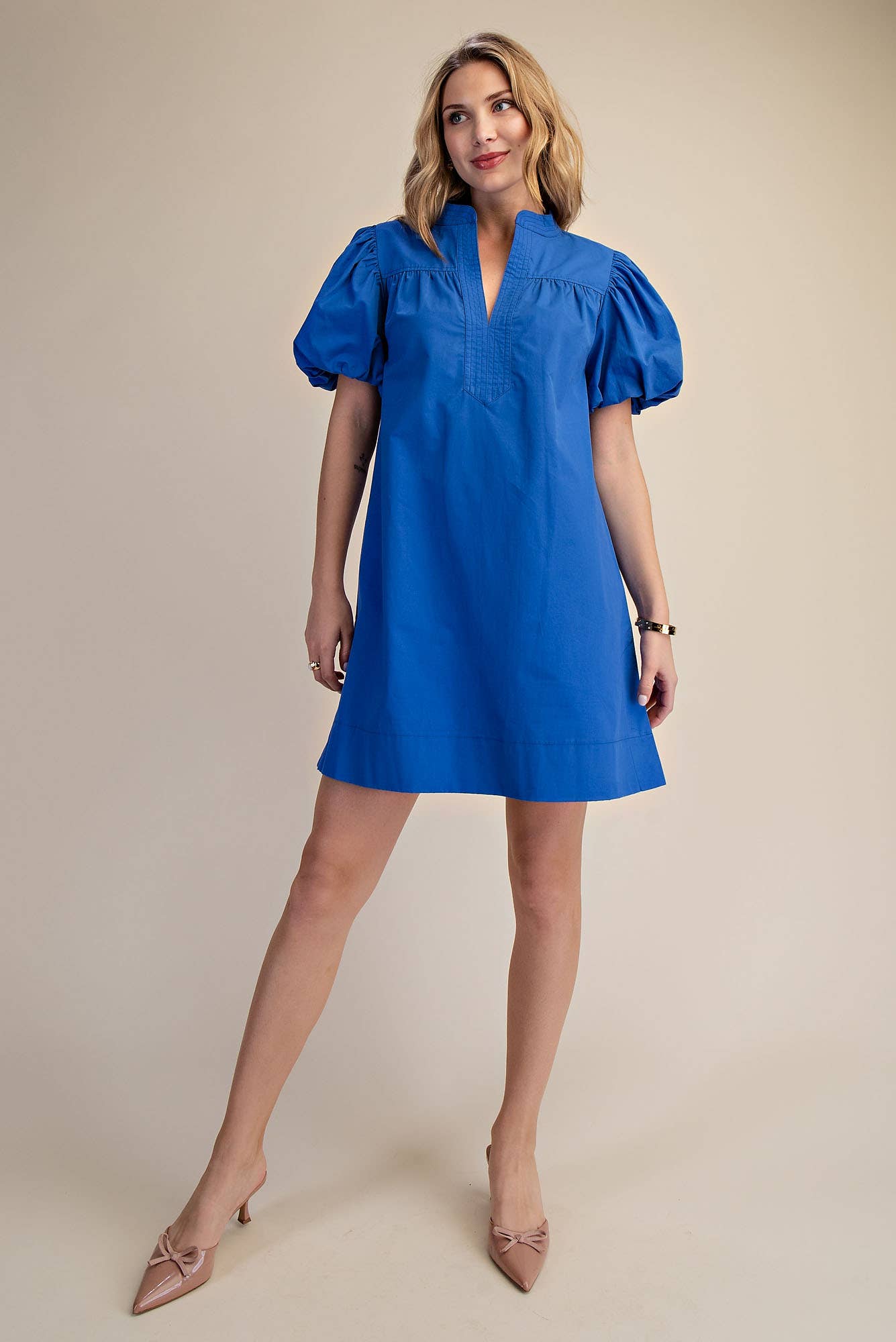China Bubble Sleeve Mini Dress