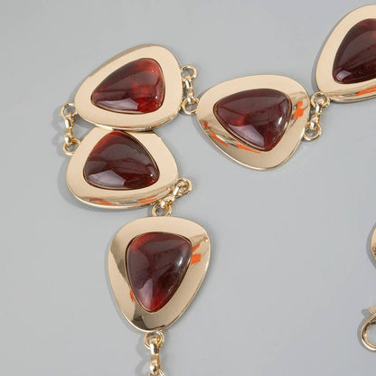 Triangle Resin Stone Link Chain Belt