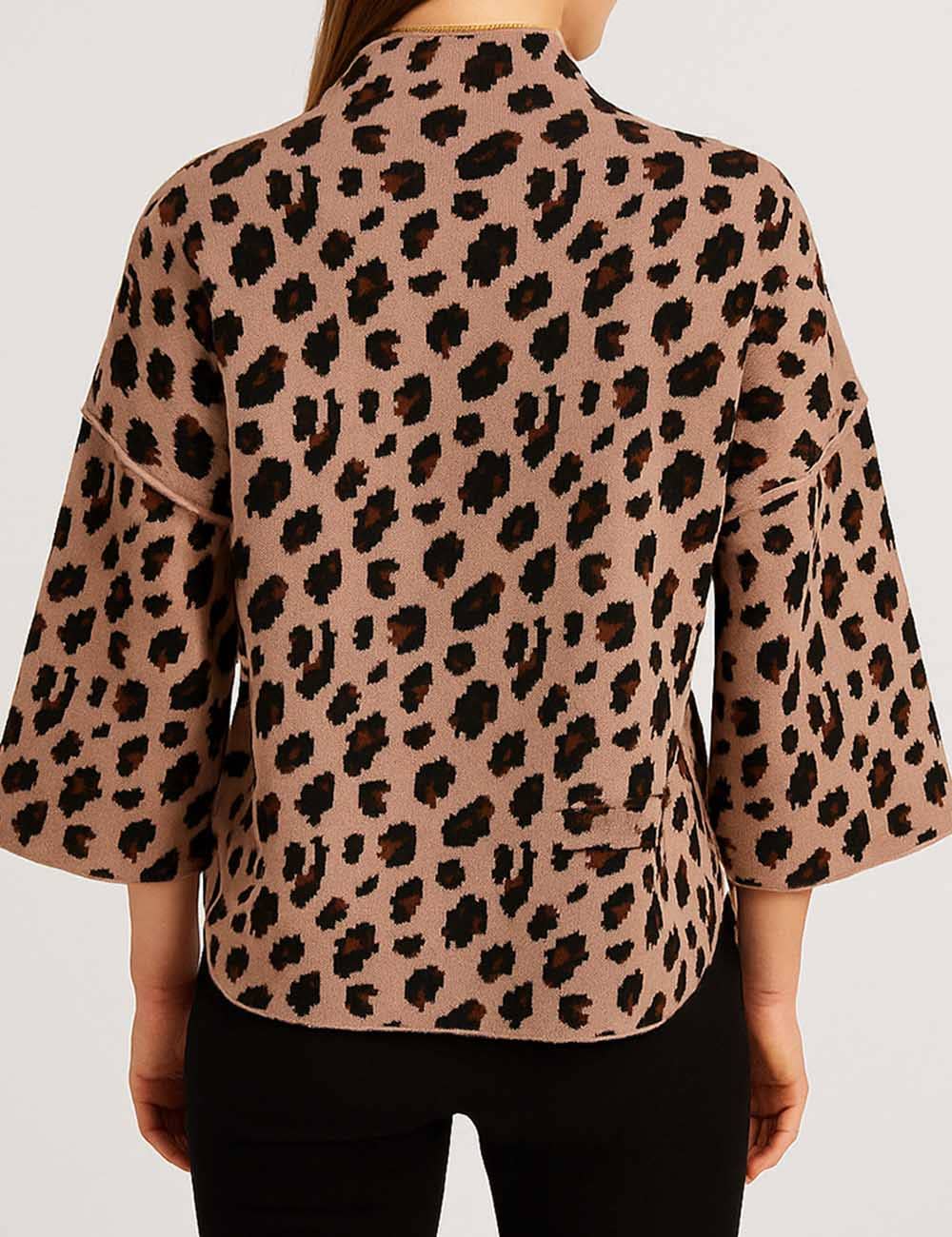 Legacy Leopard Print Mock Neck Sweater