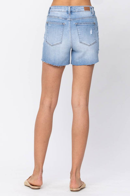 Maria High Waisted Destroyed Shorts