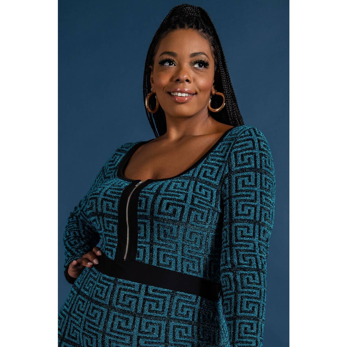 Monte Monogram-pattern zip-up dress