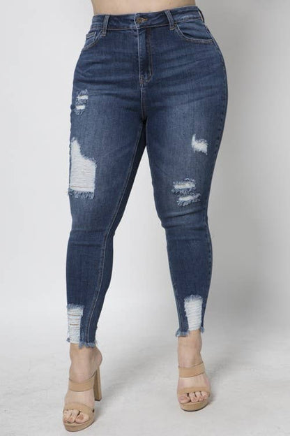 SHAWN DISTRESSED SKINNY LEG JEANS
