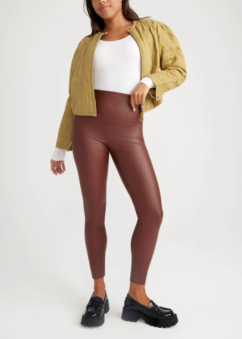 Faux Leather Shaping Legging