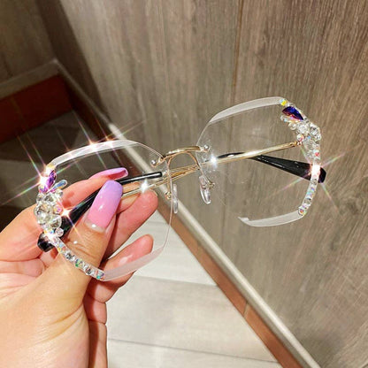 Trendy UV400 Polygon Sunglasses With Rhinestones