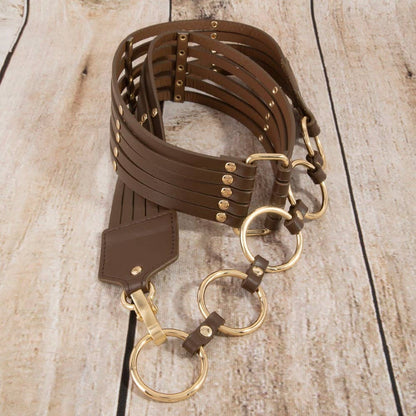 Circle Link Layered Vegan Leather Belt