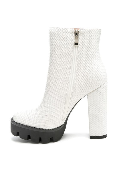 London Rag Solid Textured Block Heeled Boot