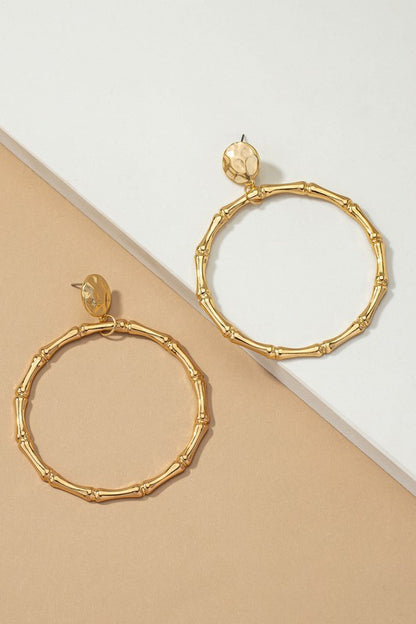 Large statement bamboo hoop earrings