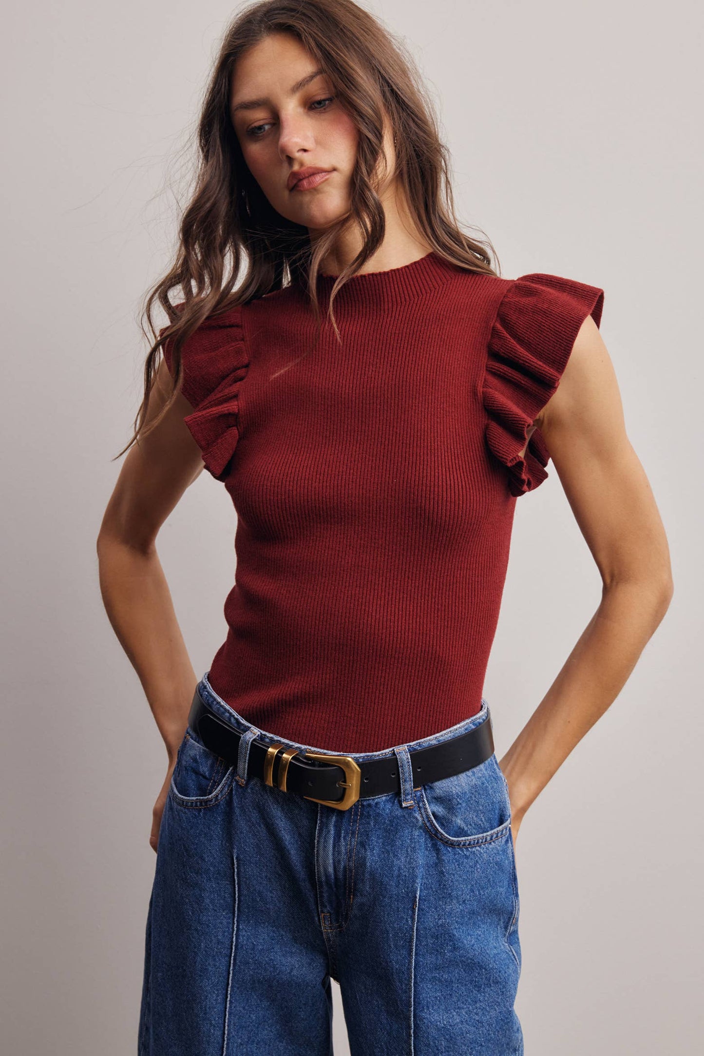 Cameo Ruffle Top By Forte