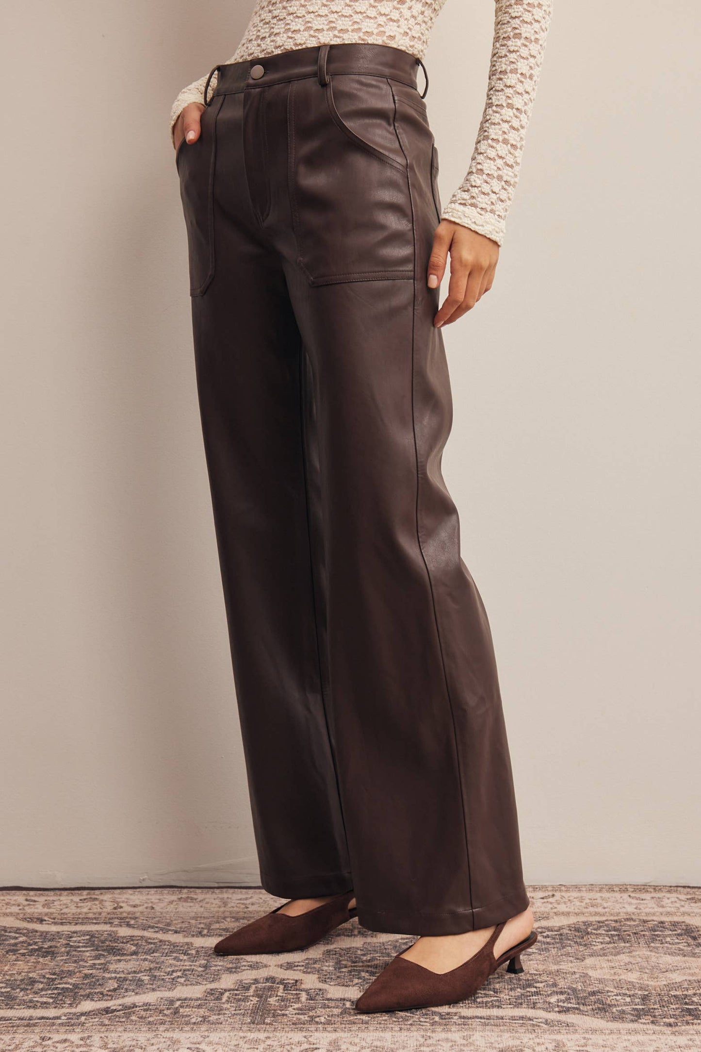 Fanisha Leather Straight Leg Pants by Forte