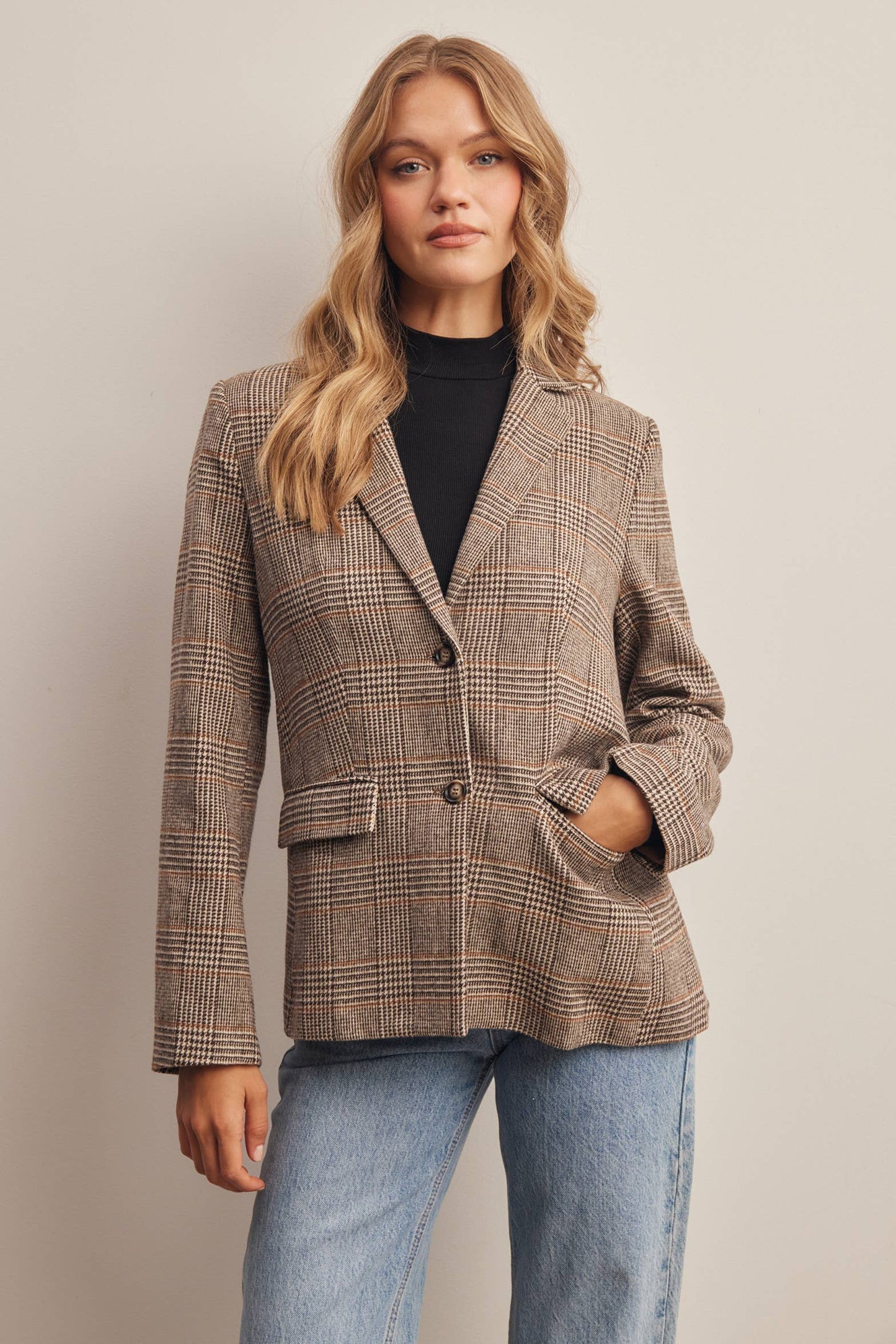 Plaid Tailored Blazer by Forte
