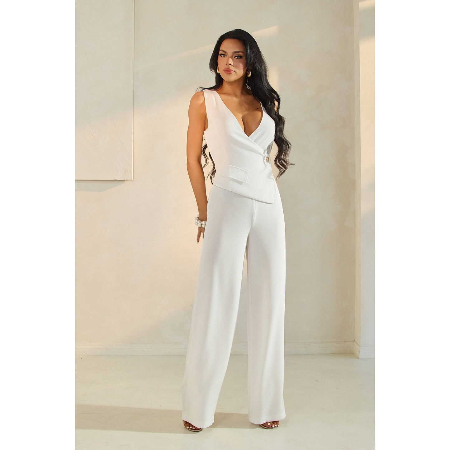ASYMMETRIC VEST JUMPSUIT
