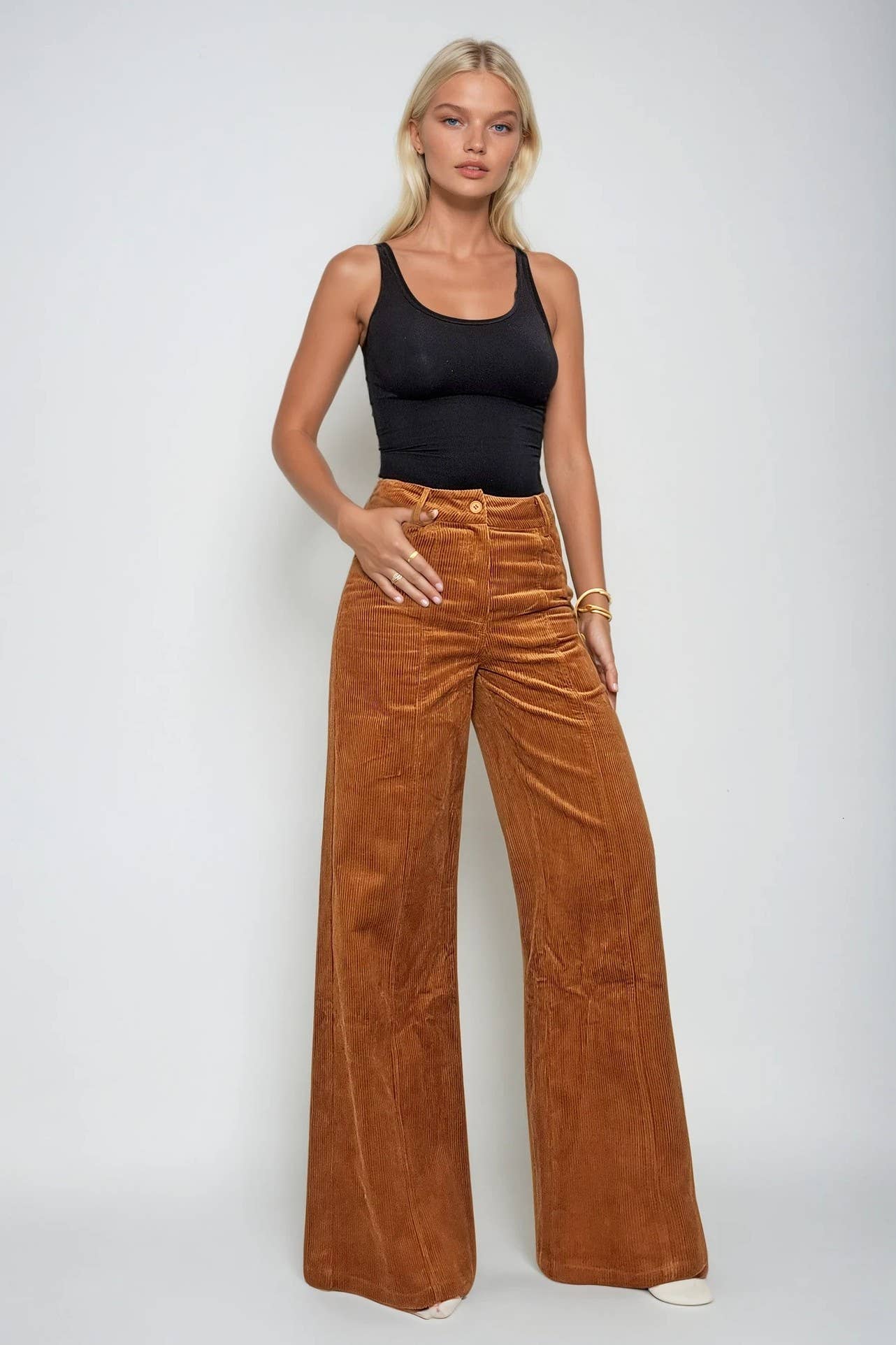 Zanai Corduroy Wide Leg Pants