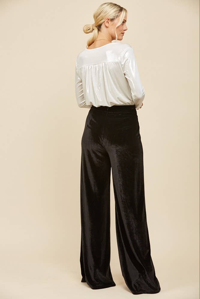 Velvet Palazzo Pants by Wisteria Lane