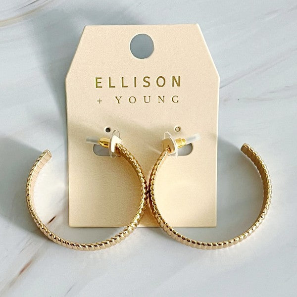 Lux Cabled Golden Hoop Earrings