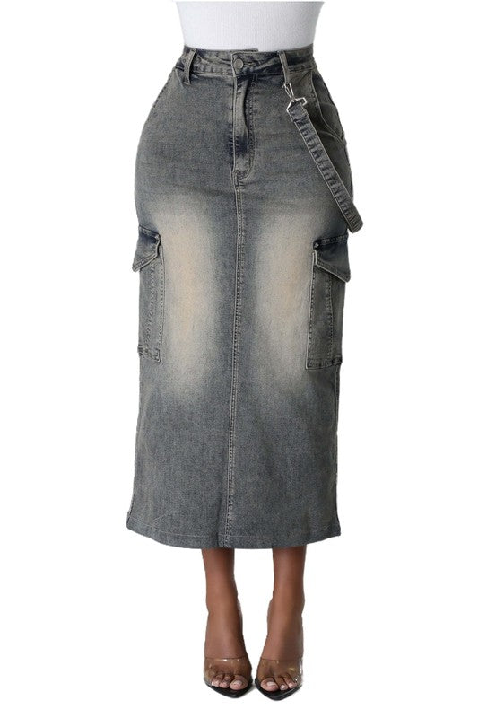 FASHION DENIM LONG SKIRTS